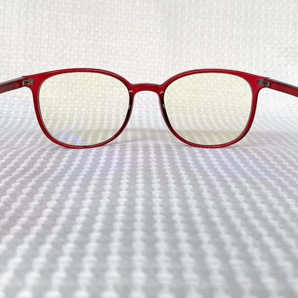 Blue Light Blocking Glasses - Red/Clear Frames - Small - Amelia - Picture 4 of 4